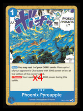 4X Set One Piece Card Game Phoenix Pyreapple OP13-058 Uncommon NM