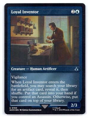 MTG NM Foil Loyal Inventor (Foil Etched) 194 U Universes Beyond: Assassin's Cree