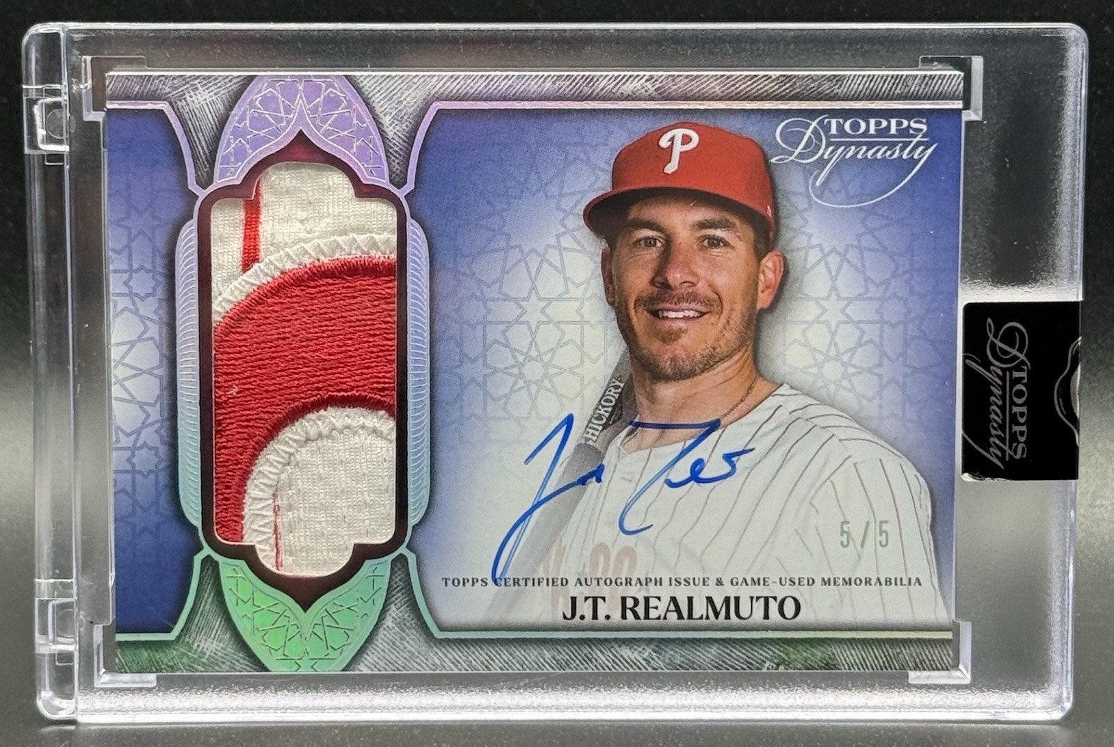 2025 Topps Dynasty J.T. Realmuto Dynastic Deed Patch auto /5 Phillies