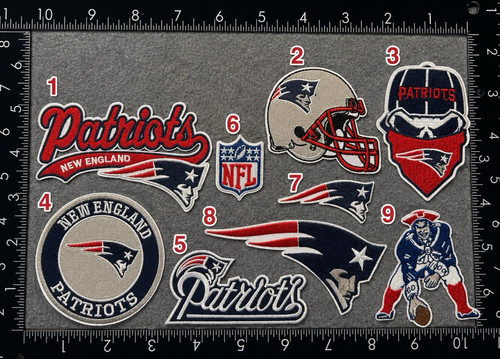 NEW ENGLAND PATRIOTS IRON ON EMBROIDERED PATCHES CHOOSE FROM MENU