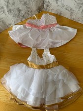BUILD A BEAR - White Dresses w/ Sequins - Pink Trim and Gold Trim w/ Crinoline