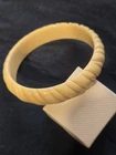 Vintage Bakelite Cream Swirl Carved Bangle Bracelet Retro Jewelry Accessory