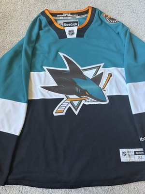 Reebok San Jose Sharks 2015 NHL Stadium Series Hockey Jersey Teal XL Blank