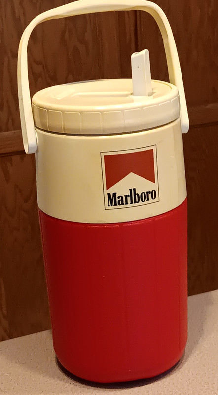 Vintage advertising MARLBORO cigarettes Coleman Thermos Water Cooler  NO RESERVE