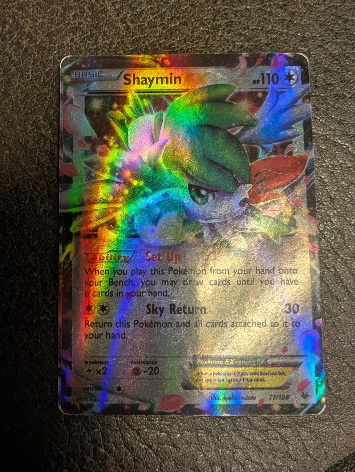 Shaymin EX ULTRA RARE 77/108 XY Roaring Skies Pokemon Holo NM OP Card 2015