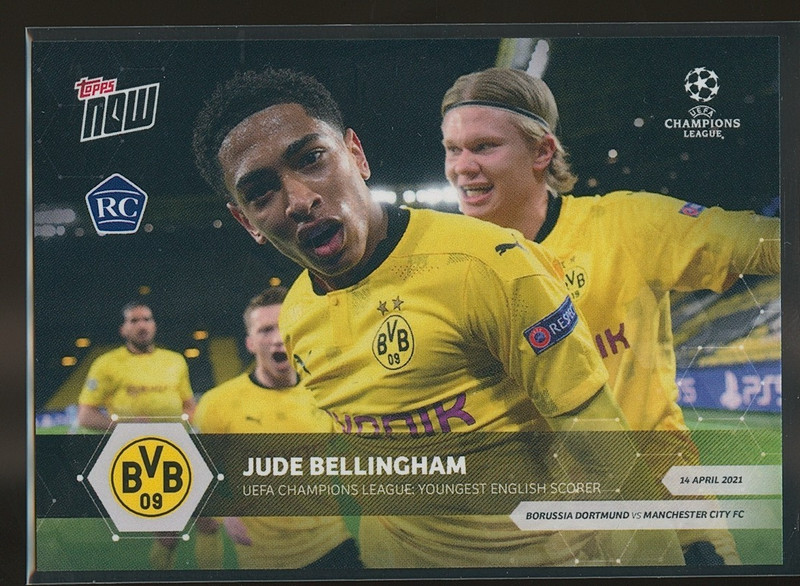 Jude Bellingham 2020 Topps Now UEFA Champions League W/ Haaland RC #65 PR 41133