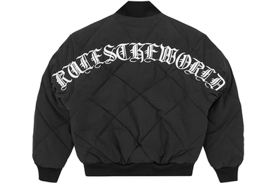CORTEIZ CRTZ RTW OLDE ENGLISH QUILTED BOMBER JACKET SIZE LARGE