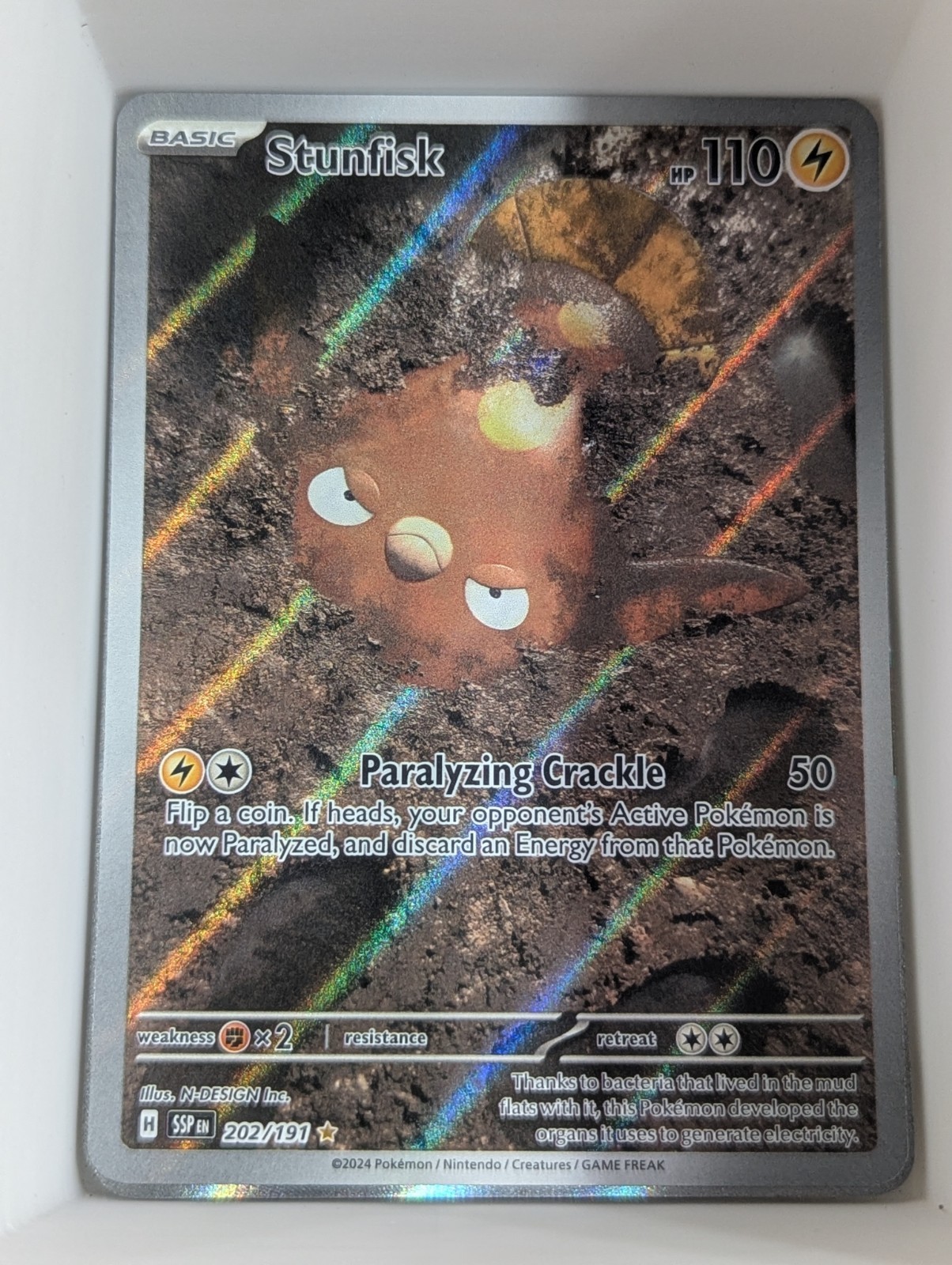 Stunfisk 202/191 IR Illustration rare Pokemon Surging Sparks SV8 NM