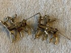 2 PAIR PINS BAR LAPEL DEER DOE COLORFUL RED BROWN & DOE SPOTS  ANTIQUE VINTAGE — photo 8