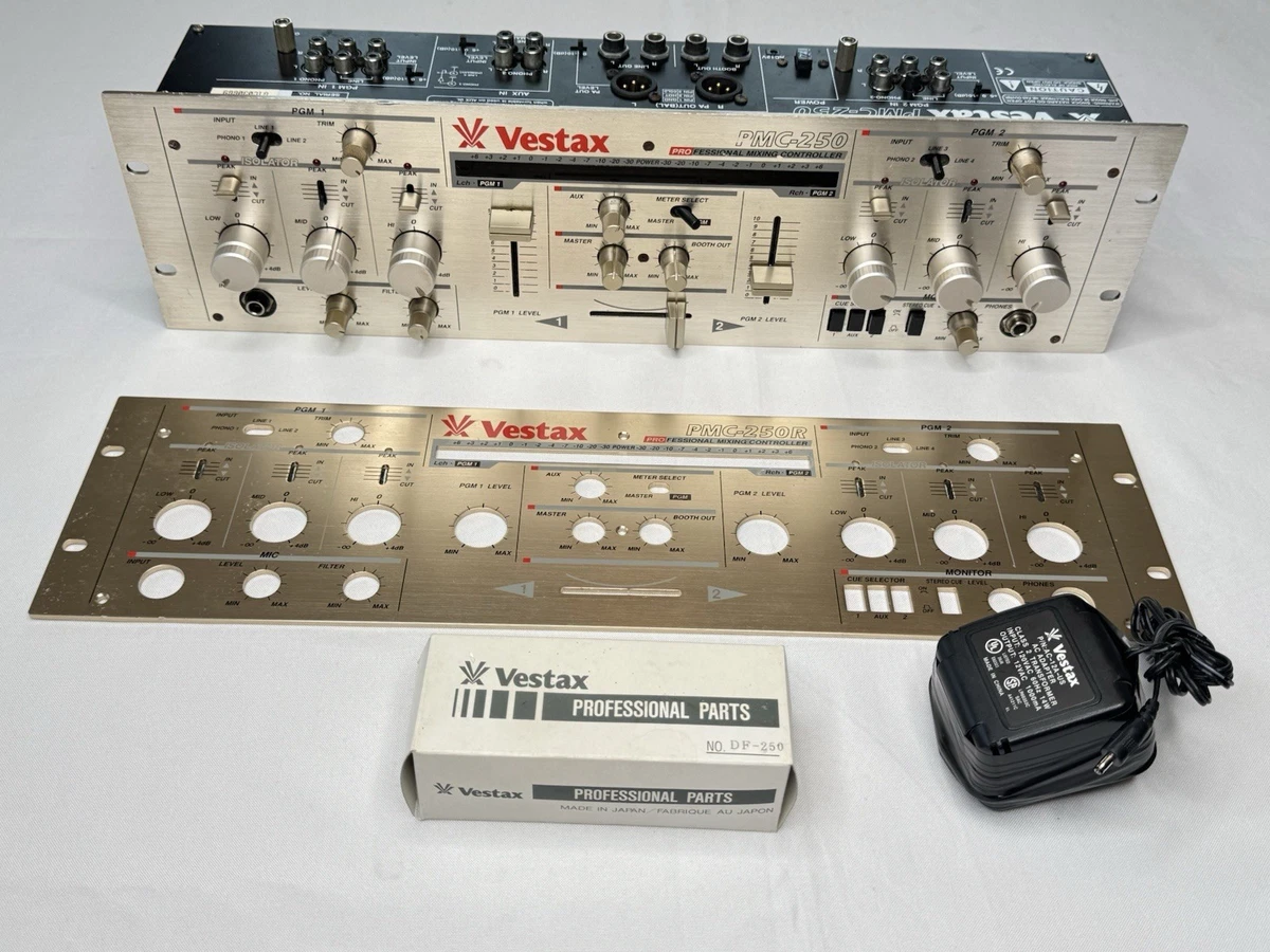 Vestax PMC-250 DJ Mixer Linear Faders Configuration + OEM DF-250