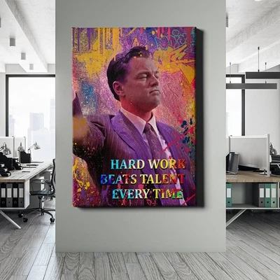 ✅WANDBILD LEINWAND,  ACRYLGLAS LEONARDO DICAPRIO MOTIVATION TALENT BILD PREMIUM - Bild 1 von 4