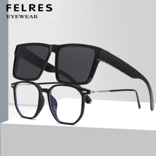 Fit Over Wrap Around polarisierte Sonnenbrille Männer Frauen quadratisches Gestell Outdoor-Brille - Bild 1 von 23