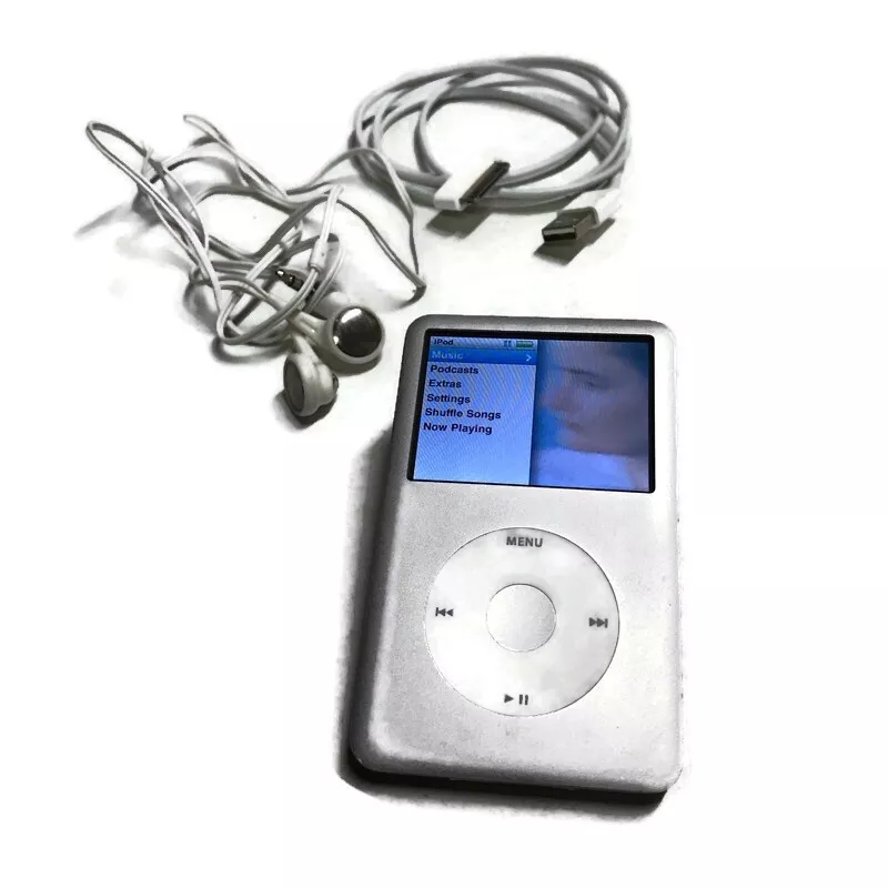 Apple iPod Classic Silver Model A1238 160GB WORKS w/ Accessories FAST SHIP