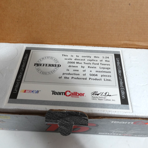 Team Caliber Diecast 2000 Mac Tools Ford Taurus Kevin Lepage 1/24 Scale - Picture 7 of 8