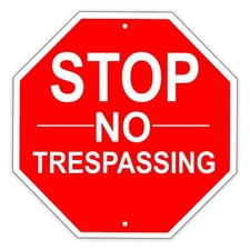 Stop No Trespassing Road Wall Decor Novelty Street Notice Aluminum Metal Sign 