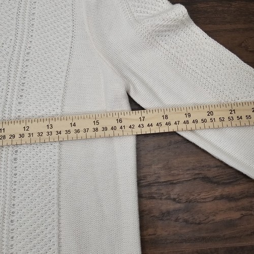 NEW Cream Tight And Open-Knit Lightweight Sweater Size Small LOFT Elegant Dainty - Picture 7 of 10