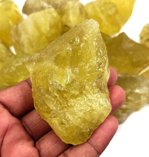 2500 Ct Superb Yellow Lemon Topaz Rough Crystal Gemstones Lot 5ATL - Picture 8 of 12