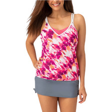 Free Country Tie Dye Blouson Swimsuit Top Size S Peony White Msrp 54.00 New