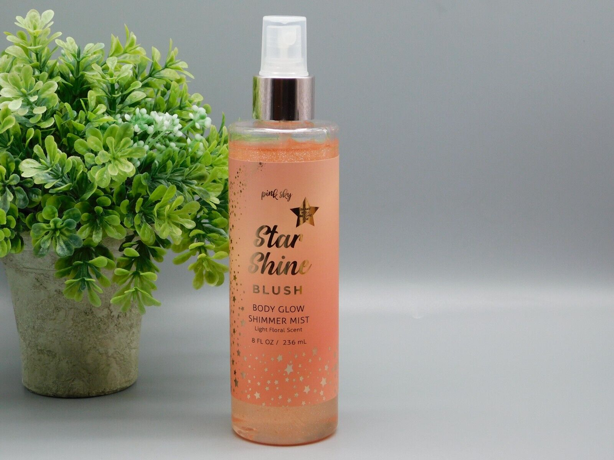 Pink Sky Star Shine Blush Body Glow Shimmer Mist 8 oz New Without