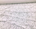Embroidered Stretch Lace Apparel Fabric Sheer Ivory Floral PP31