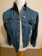 Vintage M G Guoxi Clothing Factory Xl Ladies Denim Jacket Pit To Pit 17"