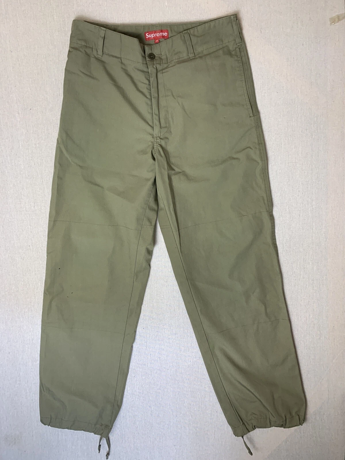 SUPREME Olive Green garb Pants Ankle tie 32 waist Military aviator style