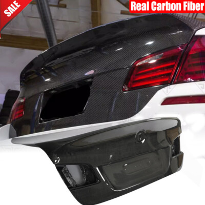 Real Carbon Fiber Rear Trunk Boot Lid Cover Trim For BMW 5 Series F10 M5 2011UP