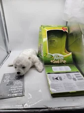 WowWee Alive Plush White SEAL PUP Plush Movement & Sounds Interactive Toy WORKS!