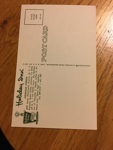 Postcard Vintage Holiday Inn Titusville Florida Kennedy Space Center Entrance#10 - Picture 2 of 2