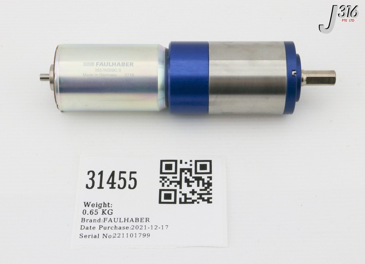 31455 FAULHABER MINI MOTOR ASSEMBLY W/ 38/2 989:1 (NEW) 3557K020C