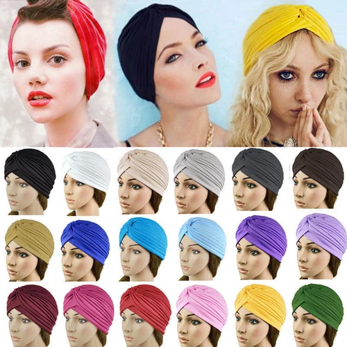 Turban Mütze Damen Hut Haarband Unisex Kopfbedeckung Chemo Tuch Kopftuch Cap  )