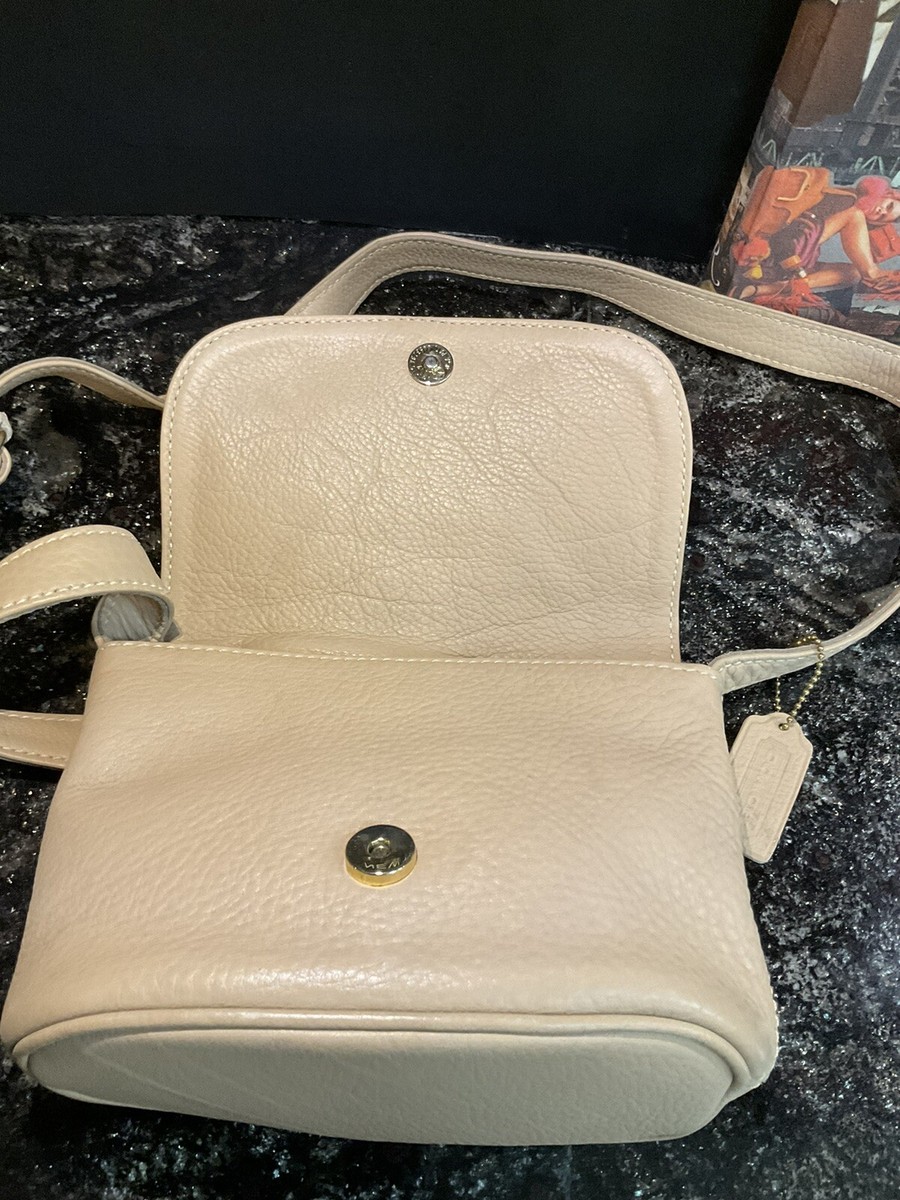 COACH Vintage Sonoma Small Flap Bag Natural Grain Leather