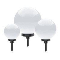 Kugelleuchte Weiß Set Ø 20 30 40Cm IP44 5M Zuleitung E27 Garten Kugellampe