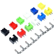 XH 2.54mm Plug + (Straight/Angled ) Socket + Crimps Colour 2 Pin Crimp Connector