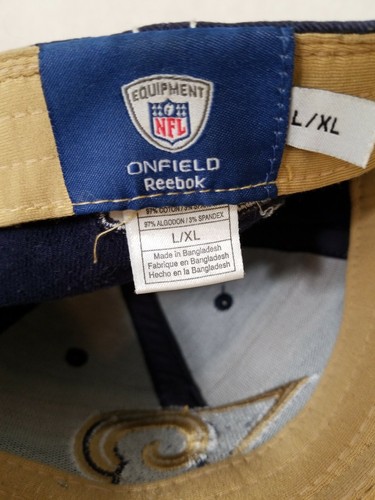 Old St Louis Rams NFL Reebok On Field Hat Cap Fitted L/XL Cotton Blend Blue - Picture 7 of 12