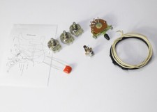 Stratocaster Wiring Kit Alpha Pots Oak Style 5 Way .047 uF Cap Cloth Wire Strat