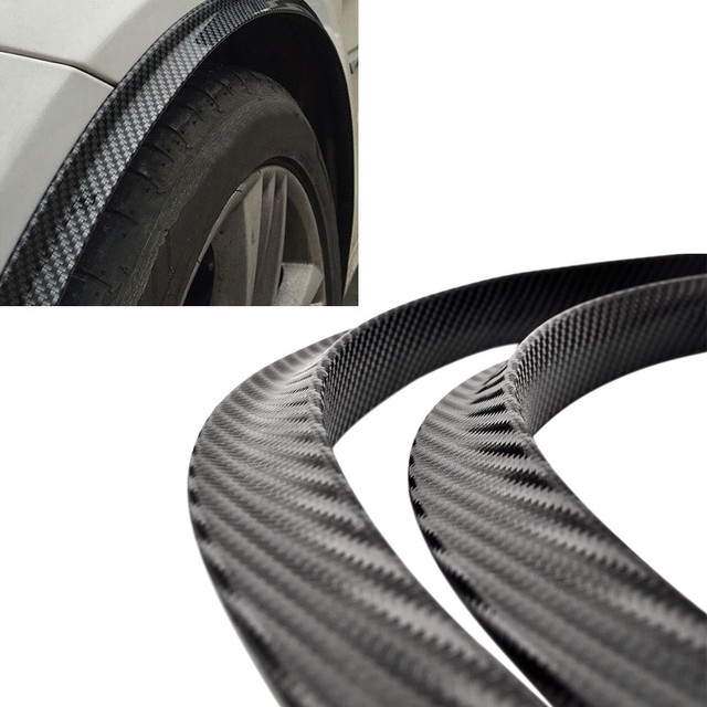 4PCS Carbon Fiber Car Wheel Eyebrow Arch Trim Lips Strip Fender Flare
