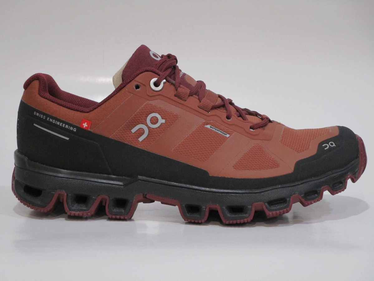 ON Women's Cloudventure Waterproof Running Shoes, Hazel/Mulberry