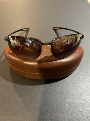 Maui Jim Ho'okipa MJ 407-10 Brown Wrap Sunglasses 64-17 130 Sport