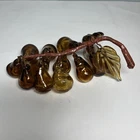 VINTAGE MURANO AMBER GLASS LARGE GRAPES CLUSTER HAND BLOWN Mid-Century MCM
