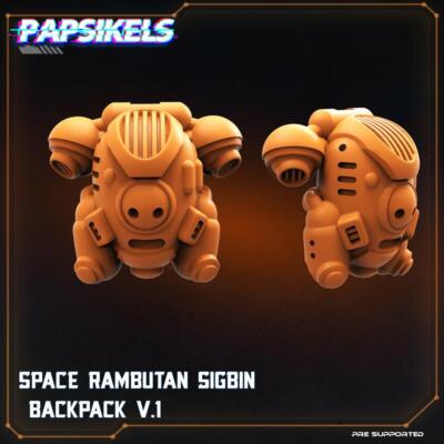 3D Printed Papsikels Cyberpunk Sci-Fi Space Rambutan Sigbin Backpack V.1 - 28mm