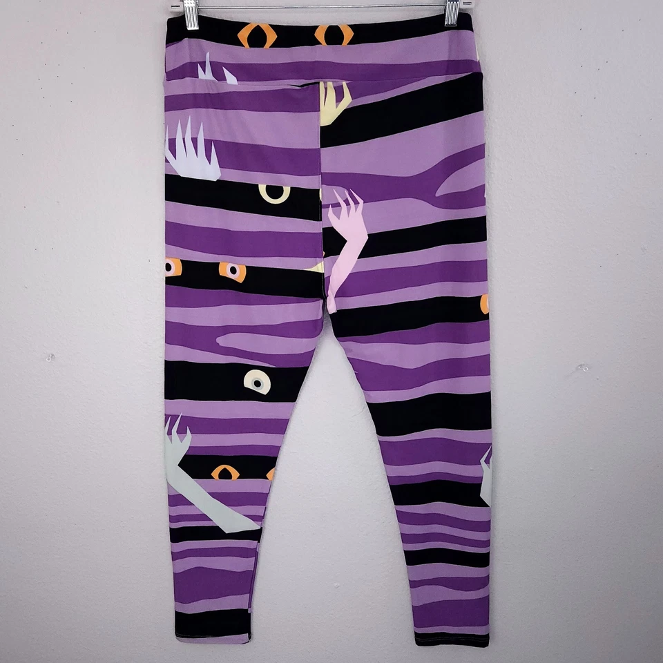 LuLaRoe Leggings TC Alto y Curvilíneo Púrpura Negro Halloween Bruja Manos Ojos ¡Nuevo! Foto 2 de 4