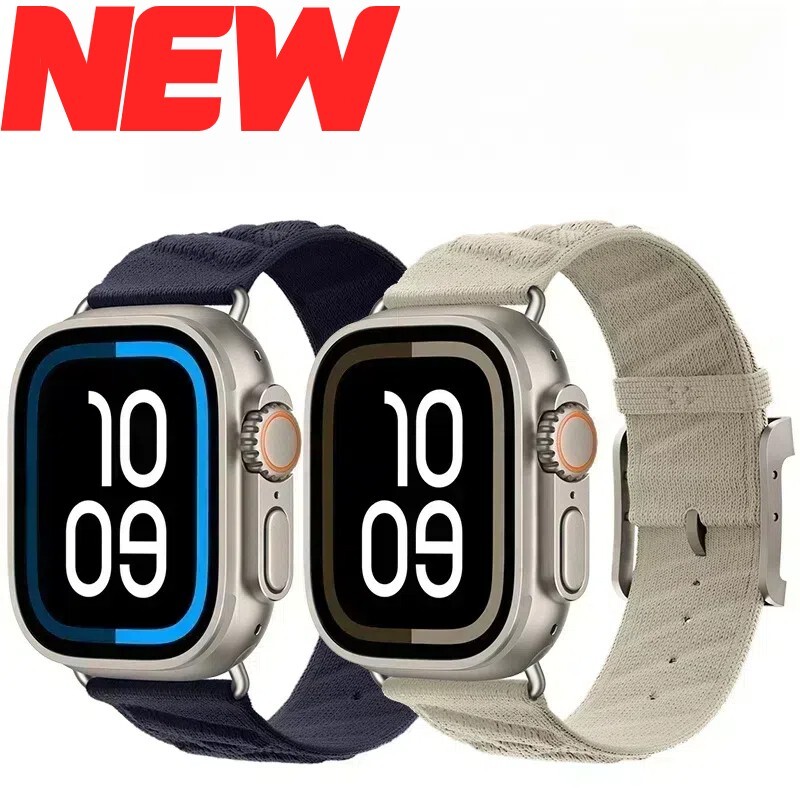 Luxury Nylon Sport Band for Apple Watch 10 9 8 7 SE 40/41/44/45/46/49mm Ultra 2