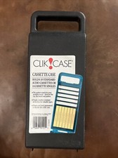 Vintage Clik Case Hard Side Plastic 10 Cassette Tape Storage Case Teal