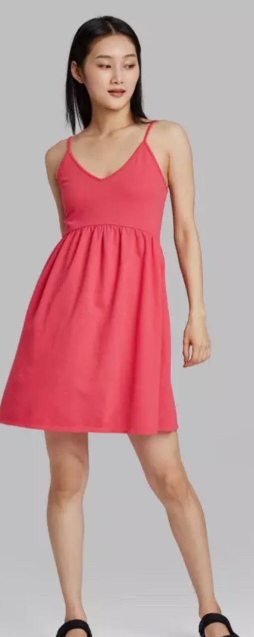 Womens French Terry Leisure SunDress XS Wild Fable Washed Red NWT-image