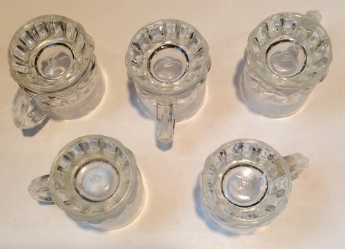 Lot Of 5 Collectible Beer Mug Shot Glasses Clear Federal 2 Inches Tall - Picture 2 of 3
