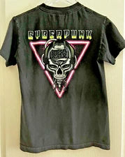 Cyberpunk Academy of Villains T-Shirt Japanese Black Size Small Skull Graphics