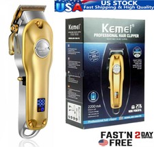 New Kemei 1986 All-metal Professional Cordless Hair Clipper Trimmer Barber USA