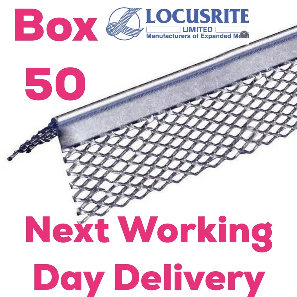 Mini Mesh Plaster Beads 2.4m Plasterbead x 50 Drywall Thin Coat Angle Beads