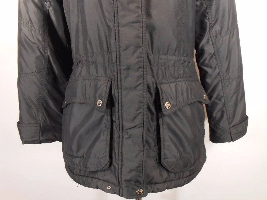 Cálida chaqueta acolchada para mujer pequeña Zero Xposur negra manga larga cremallera usada en excelente estado como está Foto 3 de 4